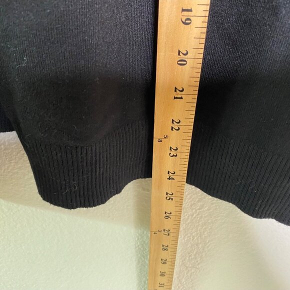 Aaeda Sweater Cardigan Women's Black Size L Open Front Floral Cottage Grandma - Picture 8 of 8